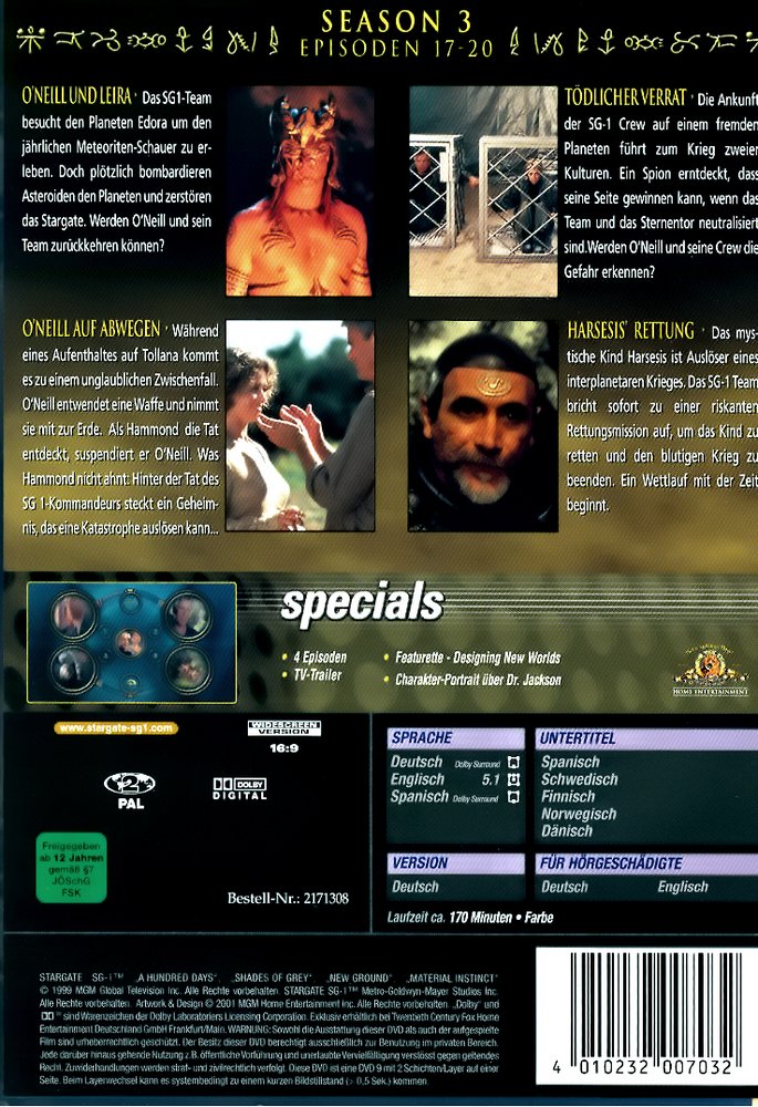 Stargate Kommando SG-1 - Volume 12 - DVD Back-Cover Stargate Kommando SG-1 - Volume 12 - DVD Back-Cover