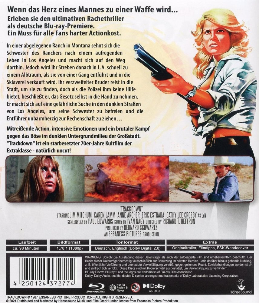 Trackdown - Keine Gnade, Mr. Dee - Blu-ray Back-Cover Trackdown - Keine Gnade, Mr. Dee - Blu-ray Back-Cover