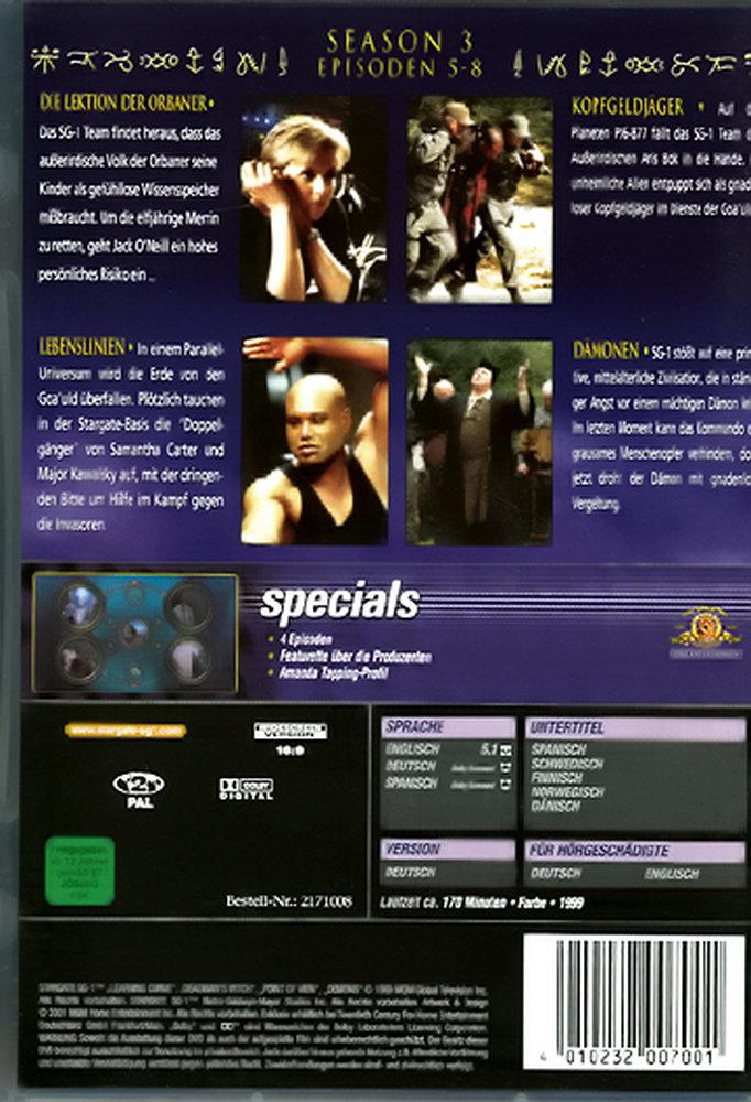 Stargate Kommando SG-1 - Volume 9 - DVD Back-Cover Stargate Kommando SG-1 - Volume 9 - DVD Back-Cover