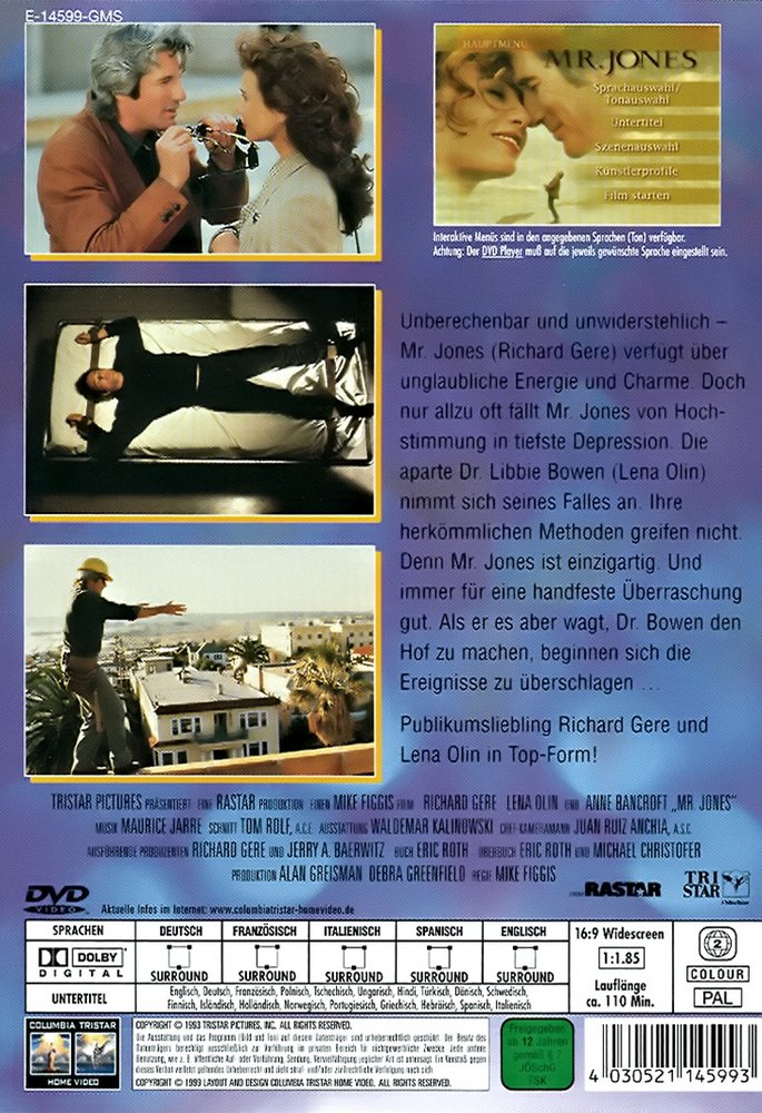 Mr. Jones - DVD Back-Cover Mr. Jones - DVD Back-Cover