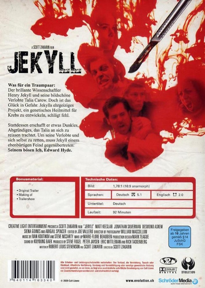Jekyll - Fear the Monster Within - DVD Back-Cover Jekyll - Fear the Monster Within - DVD Back-Cover