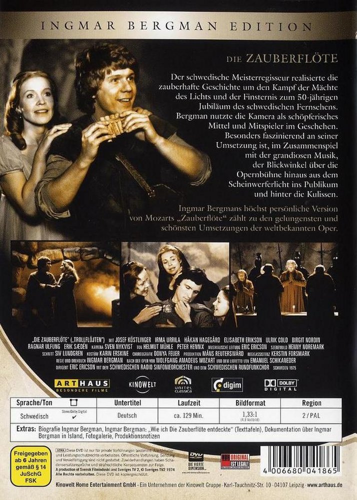Die Zauberflöte nach Wolfgang Amadeus Mozart - DVD Back-Cover Die Zauberflöte nach Wolfgang Amadeus Mozart - DVD Back-Cover
