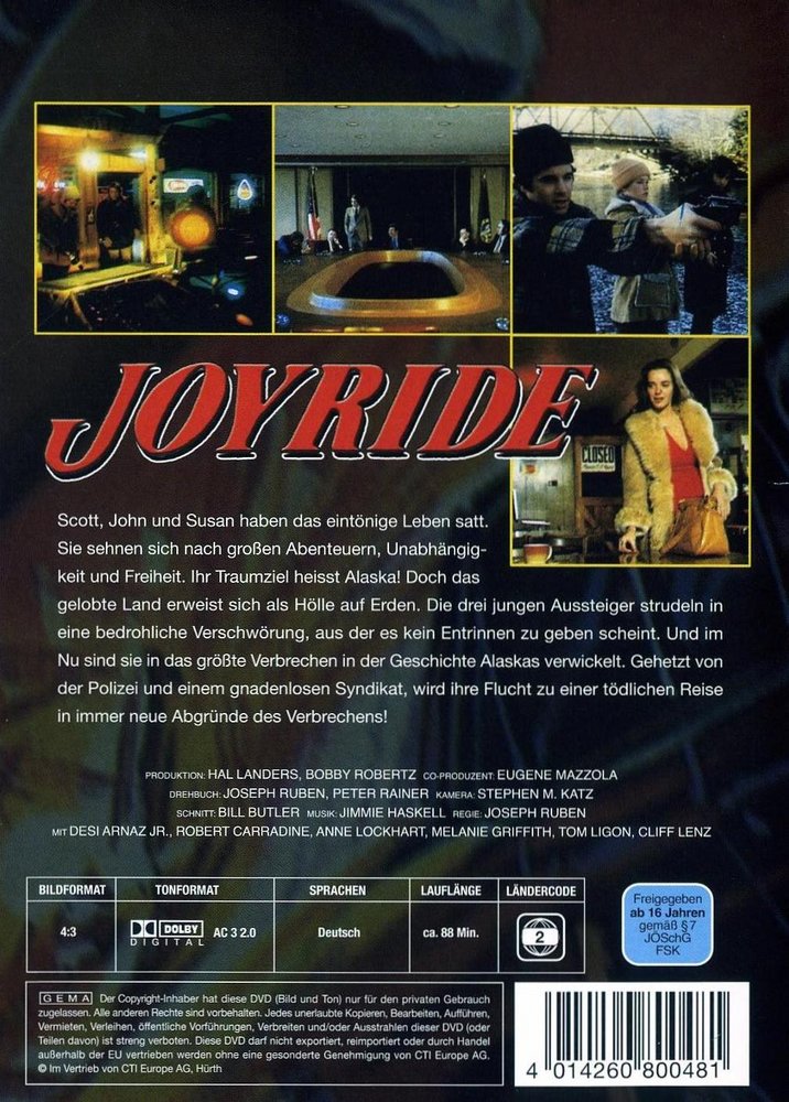 Joyride - Ein gefährlicher Trip - DVD Back-Cover Joyride - Ein gefährlicher Trip - DVD Back-Cover