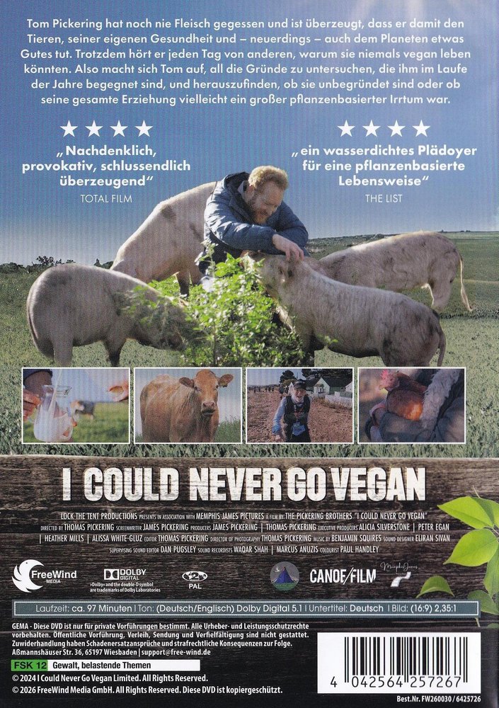 I Could Never Go Vegan - DVD Back-Cover I Could Never Go Vegan - DVD Back-Cover