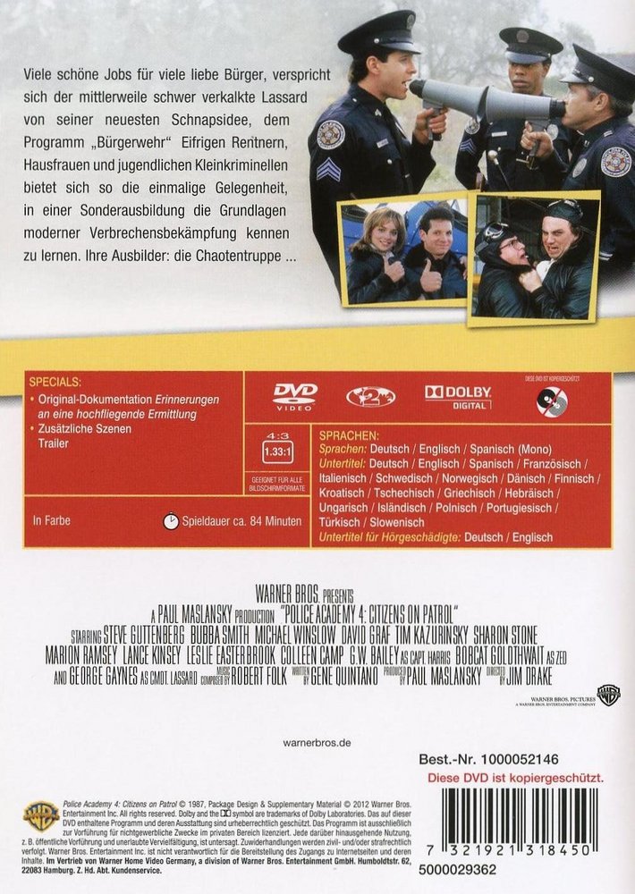 Police Academy 4 - Und jetzt geht's rund - DVD Back-Cover Police Academy 4 - Und jetzt geht's rund - DVD Back-Cover