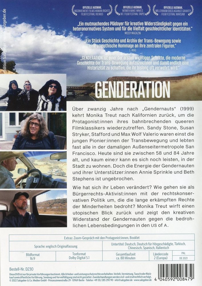 Genderation - DVD Back-Cover Genderation - DVD Back-Cover