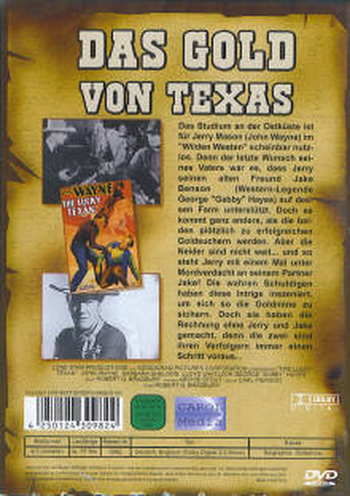Das Gold von Texas - DVD Back-Cover Das Gold von Texas - DVD Back-Cover