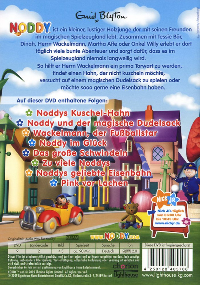 Noddy 1 - Bahn frei für Noddy - DVD Back-Cover Noddy 1 - Bahn frei für Noddy - DVD Back-Cover