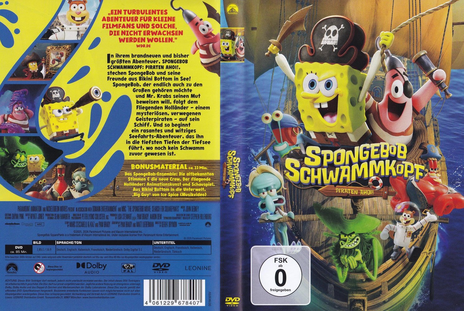 SpongeBob Schwammkopf - Piraten Ahoi! - DVD Full-Cover SpongeBob Schwammkopf - Piraten Ahoi! - DVD Full-Cover
