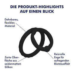 Penis- und Hodenring aus Silikon, 3,2   6,2 cm