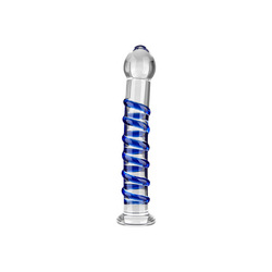 Glasdildo mit Spiralstruktur, 19 cm