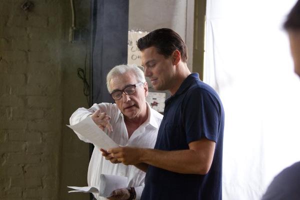 Martin Scorsese und Leonardo DiCaprio beim Dreh zu 'The Wolf of Wall Street'