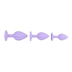 Strukturiertes Analplug-Set aus Silikon, 3 Stück