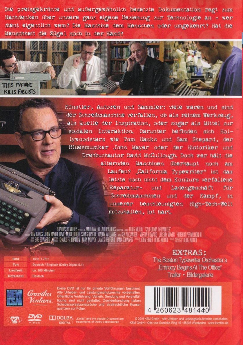 California Typewriter DVD oder Bluray leihen VIDEOBUSTER.de