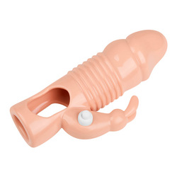 Penishülle mit Häschen-Klitorisreizer, 15,5 cm