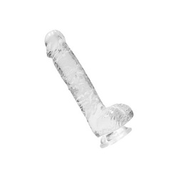 Crystal Clear - Dildo with Balls, 17 cm