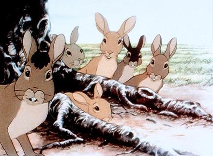 Kaninchengruppe aus dem Roman von Richard Adams © Warner Home Video