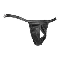 Leder-String mit Reißverschluss