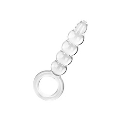 Glasdildo mit Kugelstruktur, 16,5 cm