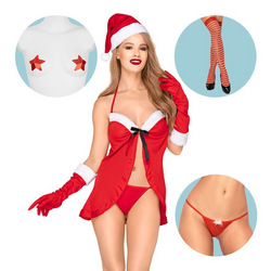 Weihnachtliches Dessous-Set, 6 Teile