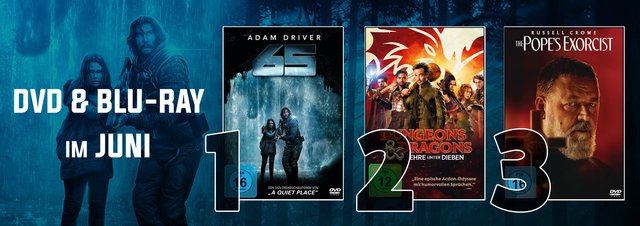 DVD & Blu-ray Film-Charts Juni 2023: Top 10: Das sind eure Verleih-Highlights vom Juni!