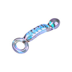 Glasdildo mit Haltering, 16 cm