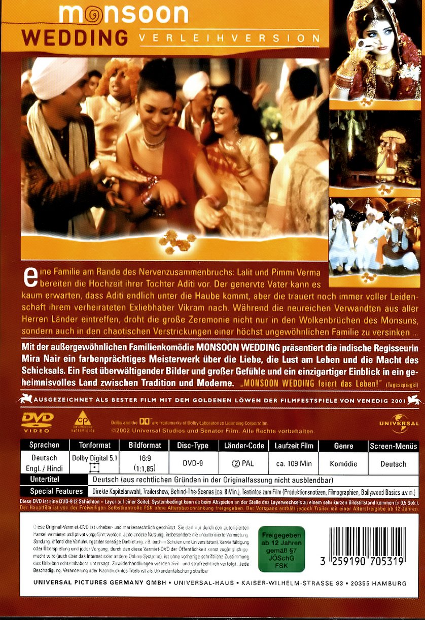 Monsoon Wedding DVD oder Bluray leihen VIDEOBUSTER.de