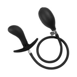 Latex Play - Inflatable Curved Anal Plug with Pump, 8 cm