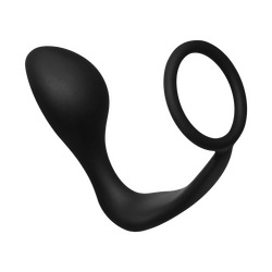 Analplug mit Hodenring, Silikon, 8cm