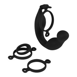 Prostata-Vibrator aus Silikon, 14 cm. 4-teilig