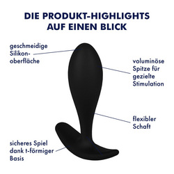 Analplug aus Silikon M, 8,5 cm