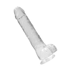 Crystal Clear - Dildo with Balls, 25 cm