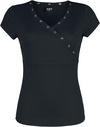 Black Premium by EMP Schwarzes Ripp T-Shirt mit V-Ausschnitt powered by EMP (T-Shirt)