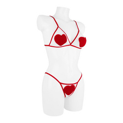 Dessous-Set mit Herzapplikation, 2-teilig