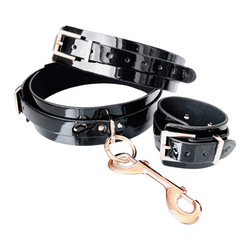 High Gloss Bondage Wrist &amp; Thigh Cuffs