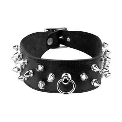 Breites Leder-Halsband mit Killernieten