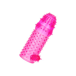 Genoppte Penishülle mit Klitorisreizer, 13 cm