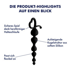 Herz-Analkette aus Silikon, 18 cm
