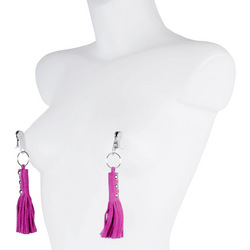 Nippelklemmen mit Leder-Quasten