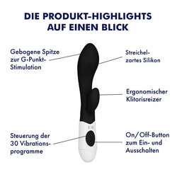 Ergonomischer Silikon-Rabbit, 20 cm