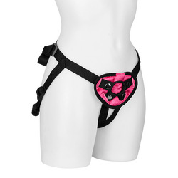 Pink Velvet Strap-On Harness