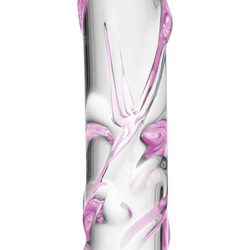 Glasdildo mit Aderung, 17 cm