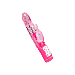 Rabbitvibrator mit Perlen, 21,5 cm