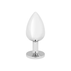 Edelstahl-Dildo mit Kristall, silber, 10 cm