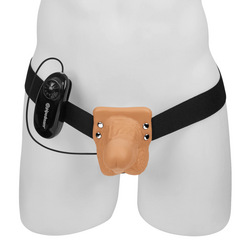 Vibrating Hollow Strap-On with Balls, 21 cm