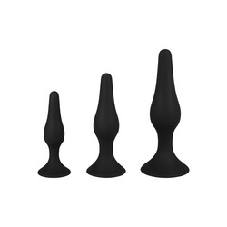 Tropfenförmige Anal plugs aus Silikon, 3 Größen
