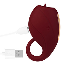 Silikon-Auflegevibrator mit Zunge, 9,6 cm