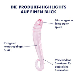 Strukturierter Glasdildo, 16 cm