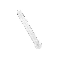 Glasdildo mit gerillter Struktur, 21 cm