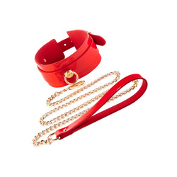 High Gloss Bondage O-Ring Collar &amp; Leash